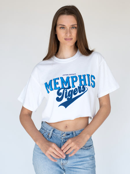University of Memphis - Retro Cropped T-shirt - White