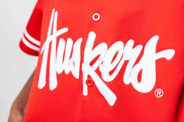 University of Nebraska - Women's Cropped Baseball Jersey Crop Top - Red