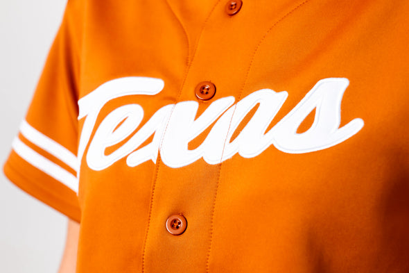 University of Texas - Women's Cropped Baseball Jersey - Burnt Orange