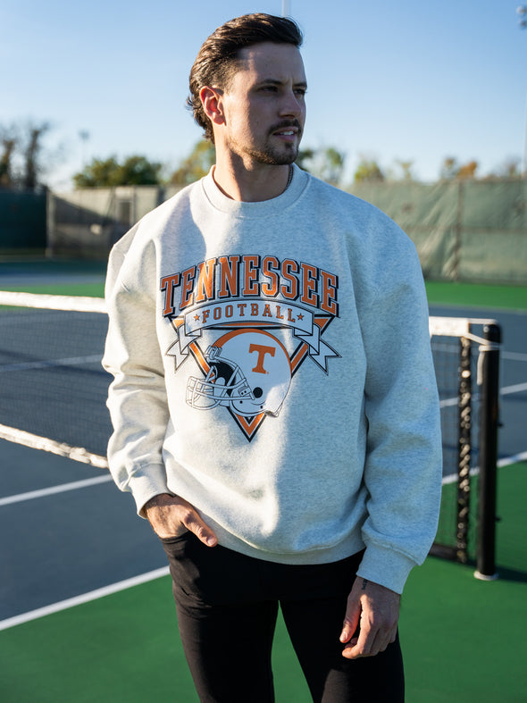 University of Tennessee - Vintage Football Crewneck Sweatshirt - Ash Grey
