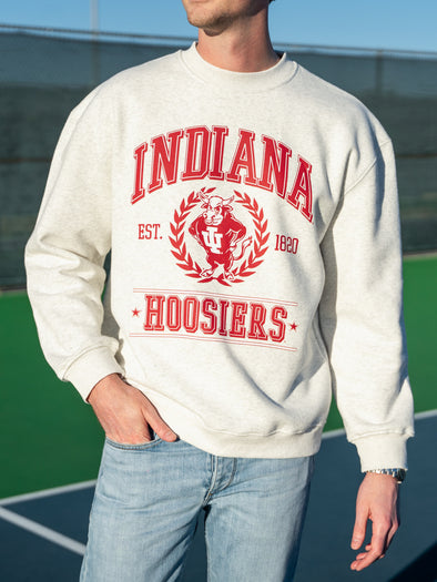 Indiana University - Vintage Crewneck Sweatshirt - Ash Grey