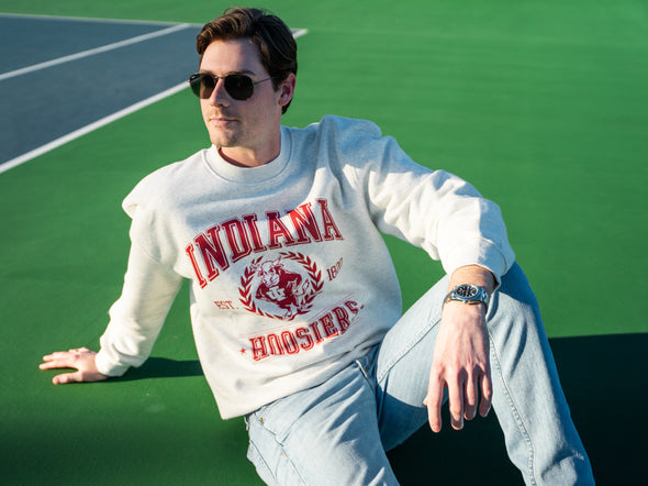 Indiana University - Vintage Crewneck Sweatshirt - Ash Grey