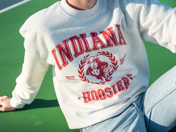 Indiana University - Vintage Crewneck Sweatshirt - Ash Grey