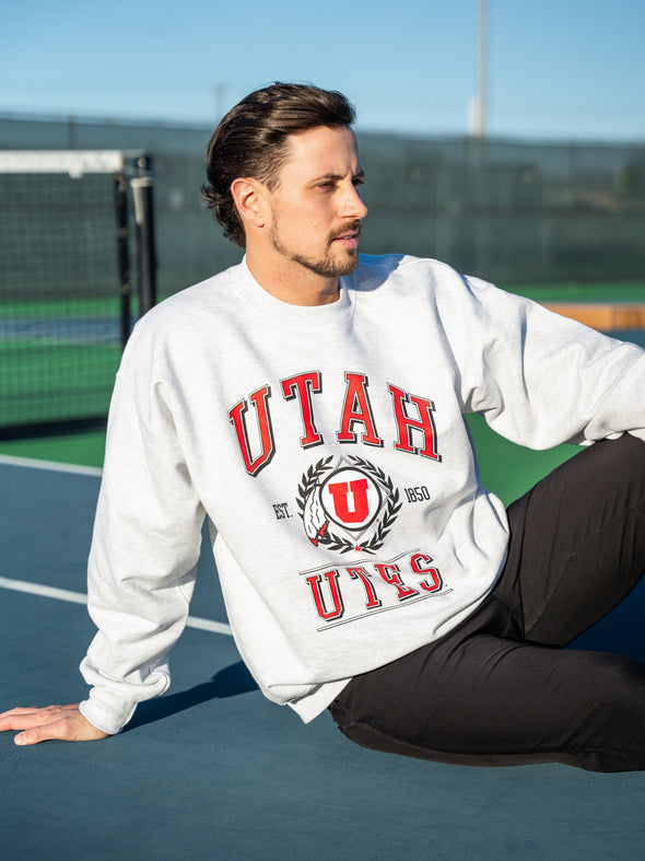 University of Utah - Vintage Sweatshirt - Ash Grey