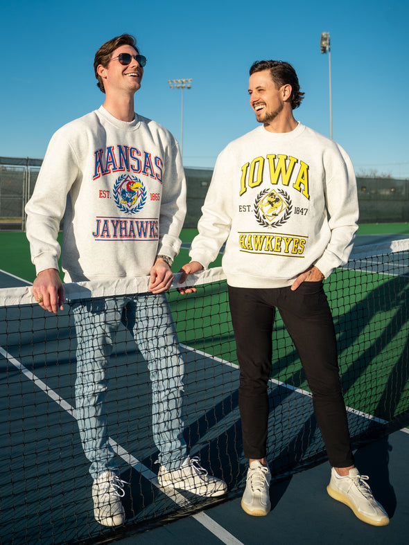 University of Iowa - Vintage Crewneck Sweatshirt - Ash Grey