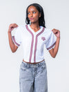 Texas A&M - Women's Cropped Baseball Mesh Jersey - White