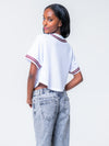 Texas A&M - Women's Cropped Baseball Mesh Jersey - White