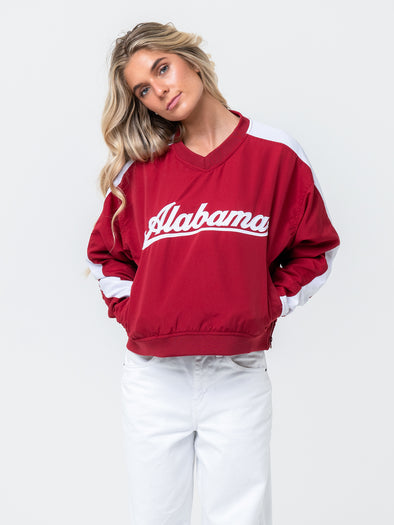 University of Alabama - Women's V-Neck Windbreaker - Crimson