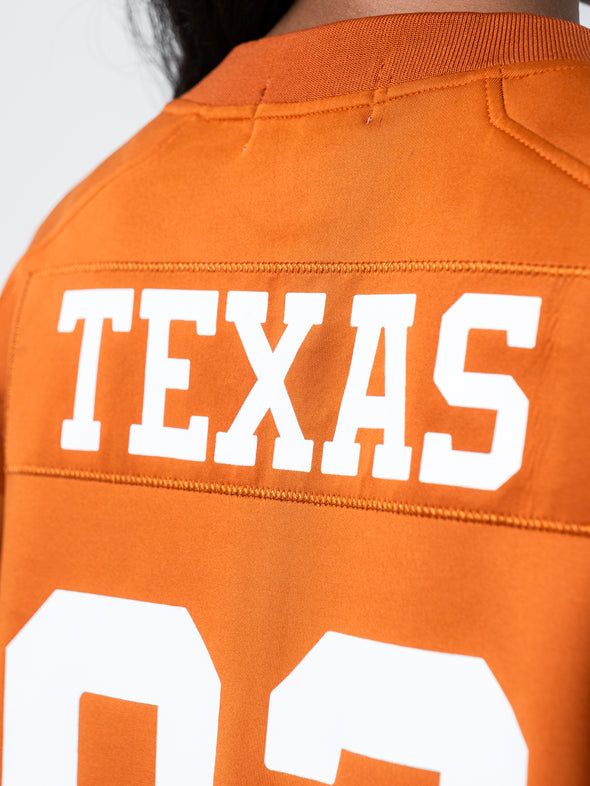 University of Texas - Women's Full Length Zip-Up Fashion Football Jersey - Burnt Orange