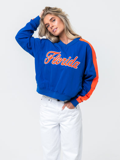 University of Florida - Women's V-Neck Windbreaker - Royal Blue