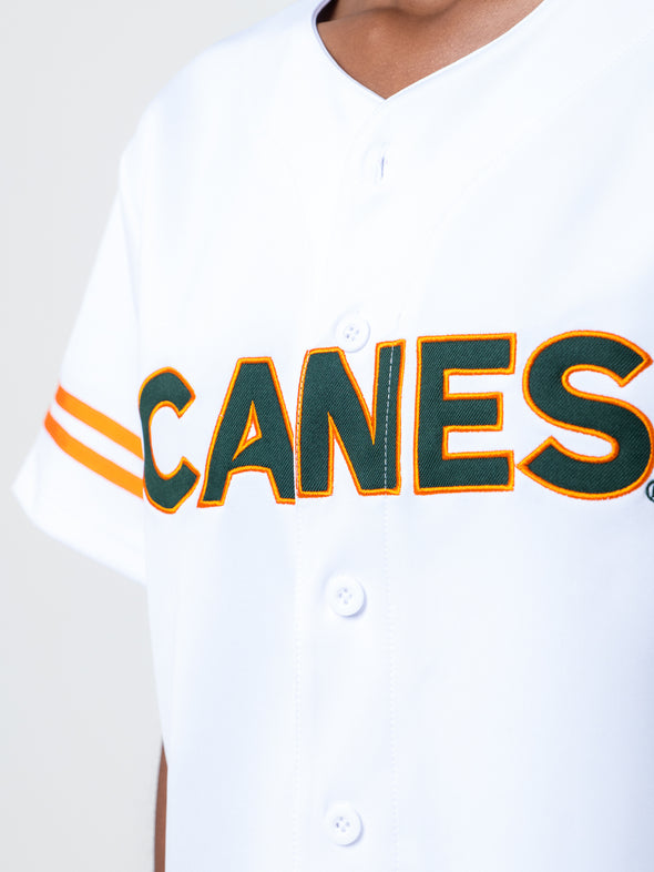University of Miami - Women's Full Length Baseball Jersey - White