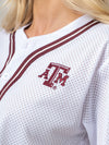 Texas A&M - Women's Cropped Baseball Mesh Jersey - White