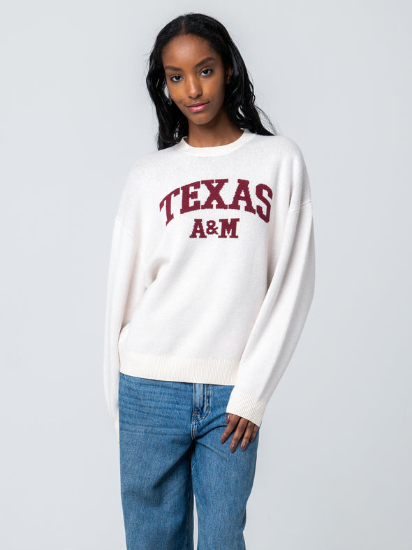 Texas A&M - Fraternity Knit Crewneck Sweater - Ivory