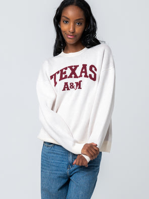 Texas A&M - Fraternity Knit Crewneck Sweater - Ivory