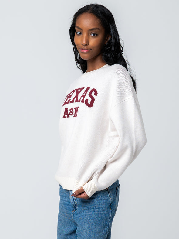 Texas A&M - Fraternity Knit Crewneck Sweater - Ivory
