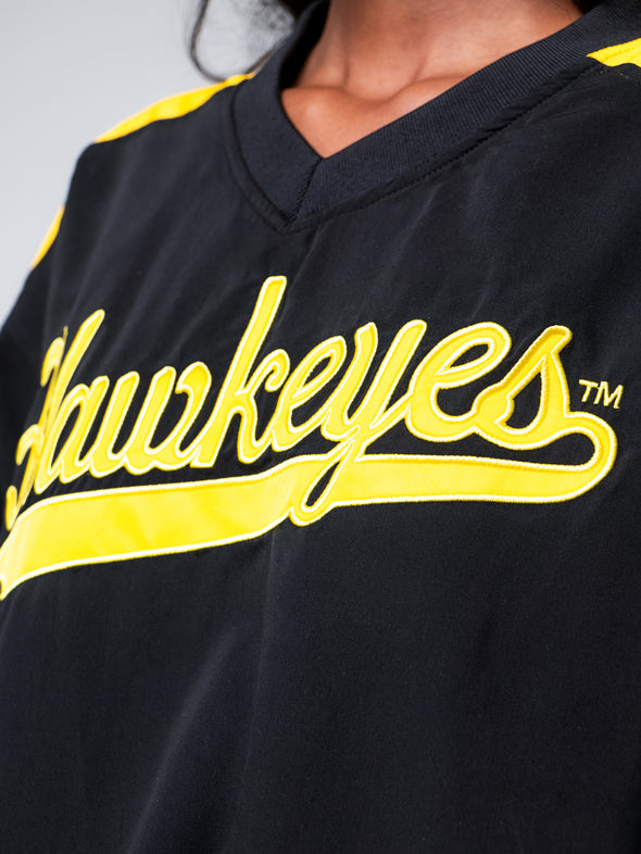 University of Iowa - Women's V-Neck Windbreaker - Black