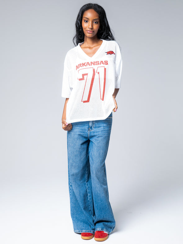 University of Arkansas - Boyfriend Jersey - White