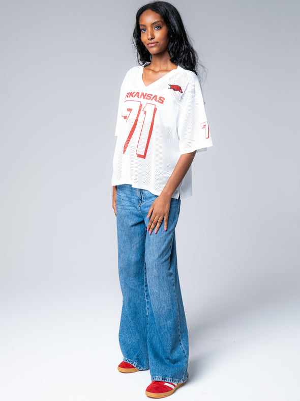 University of Arkansas - Boyfriend Jersey - White