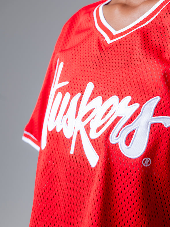 University of Nebraska - Mesh Fashion Pullover Jersey - Red/Huskers