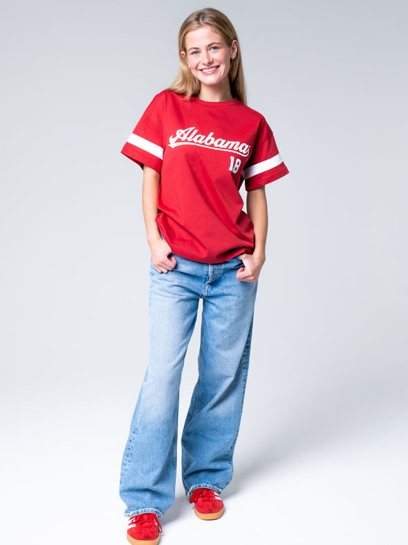 University of Alabama - Oversized Boyfriend Tee - Crimson
