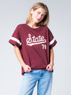 Mississippi State - Oversized Boyfriend Tee - Maroon