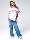 University of Nebraska - Oversized Boyfriend Tee - White