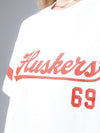 University of Nebraska - Oversized Boyfriend Tee - White