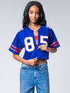 University of Arizona - Zip-Up Cropped Fashion Football Jersey - Navy