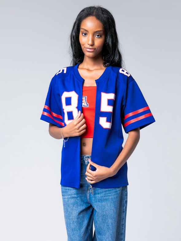University of Arizona - Women's Full Length Zip-Up Fashion Football Jersey - Navy