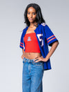 University of Arizona - Women's Full Length Zip-Up Fashion Football Jersey - Navy