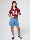 Florida State - Zip-Up Cropped Fashion Football Jersey - Garnet