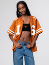 University of Texas - Special Edition Women's Full Length Zip-Up Fashion Football Jersey NIL #16 Arch Manning - Burnt Orange