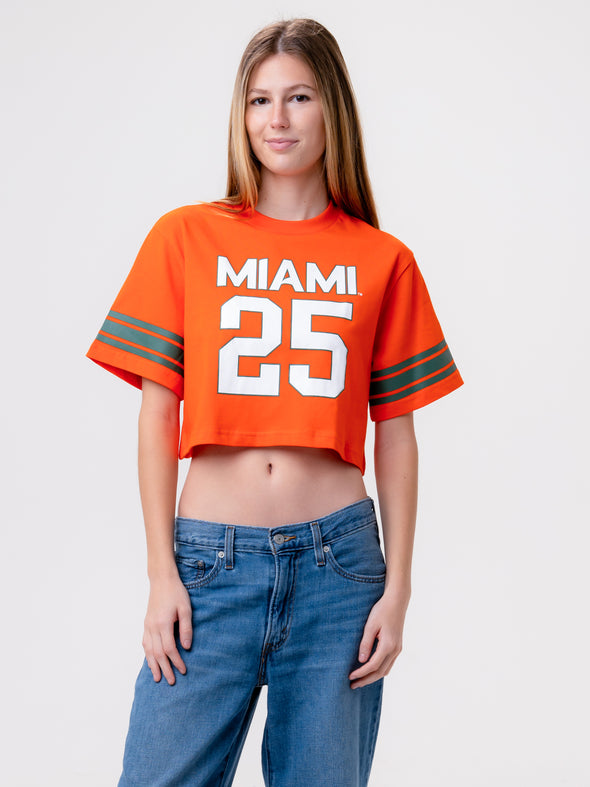 University of Miami - Cropped Jersey Tee - Orange