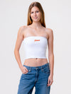 University of Texas - The Embroidered Stadium Tube Top - White