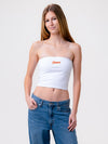 University of Texas - The Embroidered Stadium Tube Top - White