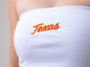 University of Texas - The Embroidered Stadium Tube Top - White