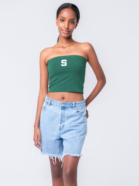 Michigan State University - The Embroidered Stadium Tube Top - Green/S Logo