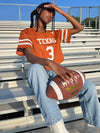 University of Texas - Special Edition Women's Mesh Cropped Fashion Football Jersey NIL #3 Quinn Ewers - Burnt Orange