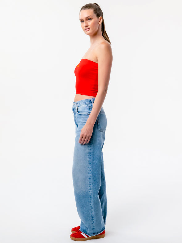 Iowa State - The Embroidered Stadium Tube Top - Red