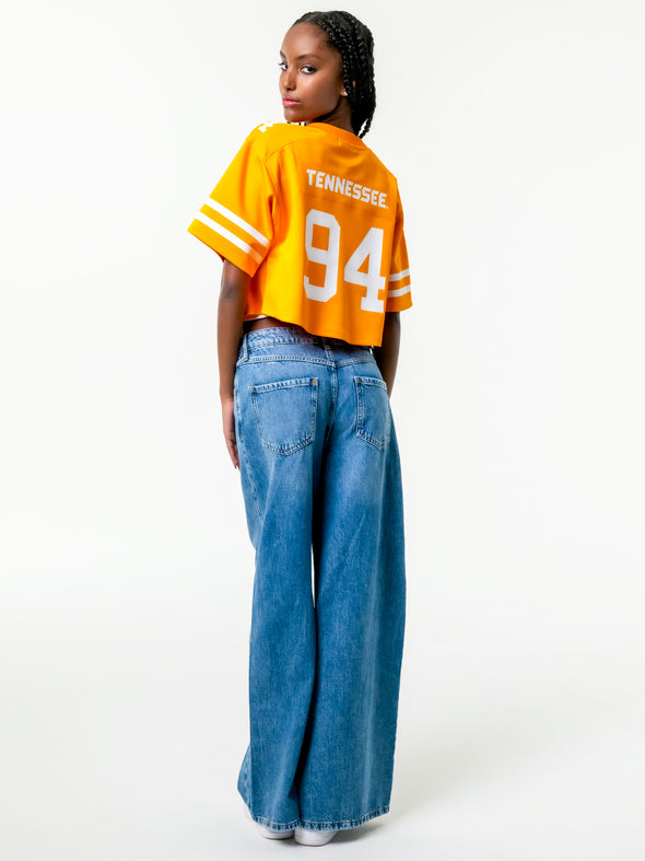 University of Tennessee - Zip-Up Cropped Fashion Football Jersey - Orange
