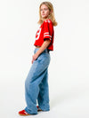 University of Alabama - Zip-Up Cropped Fashion Football Jersey - Crimson