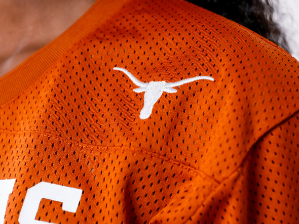 University of Texas - Special Edition Women's Mesh Cropped Fashion Football Jersey NIL #3 Quinn Ewers - Burnt Orange