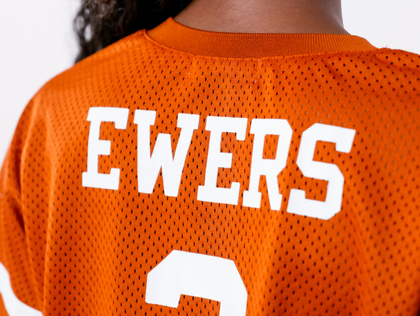 University of Texas - Special Edition Women's Mesh Cropped Fashion Football Jersey NIL #3 Quinn Ewers - Burnt Orange