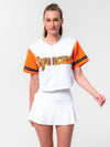 Syracuse University - Women's Cropped Baseball Jersey - White