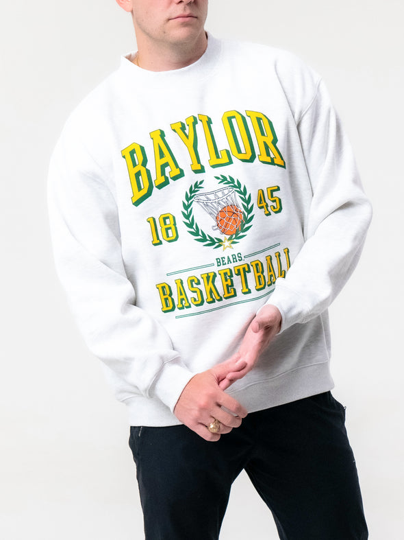 Baylor University - Limited Edition Vintage Championship Basketball Sweatshirt - Ash Grey