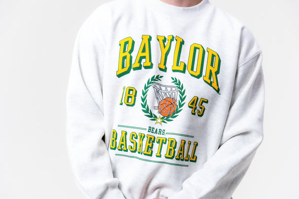 Baylor University - Limited Edition Vintage Championship Basketball Sweatshirt - Ash Grey