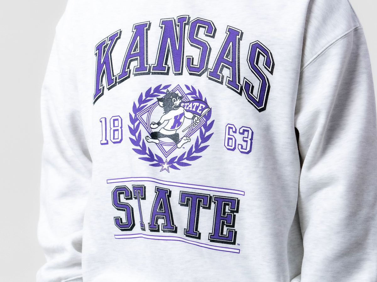 Kansas State Vintage Crewneck Sweatshirt Ash Grey