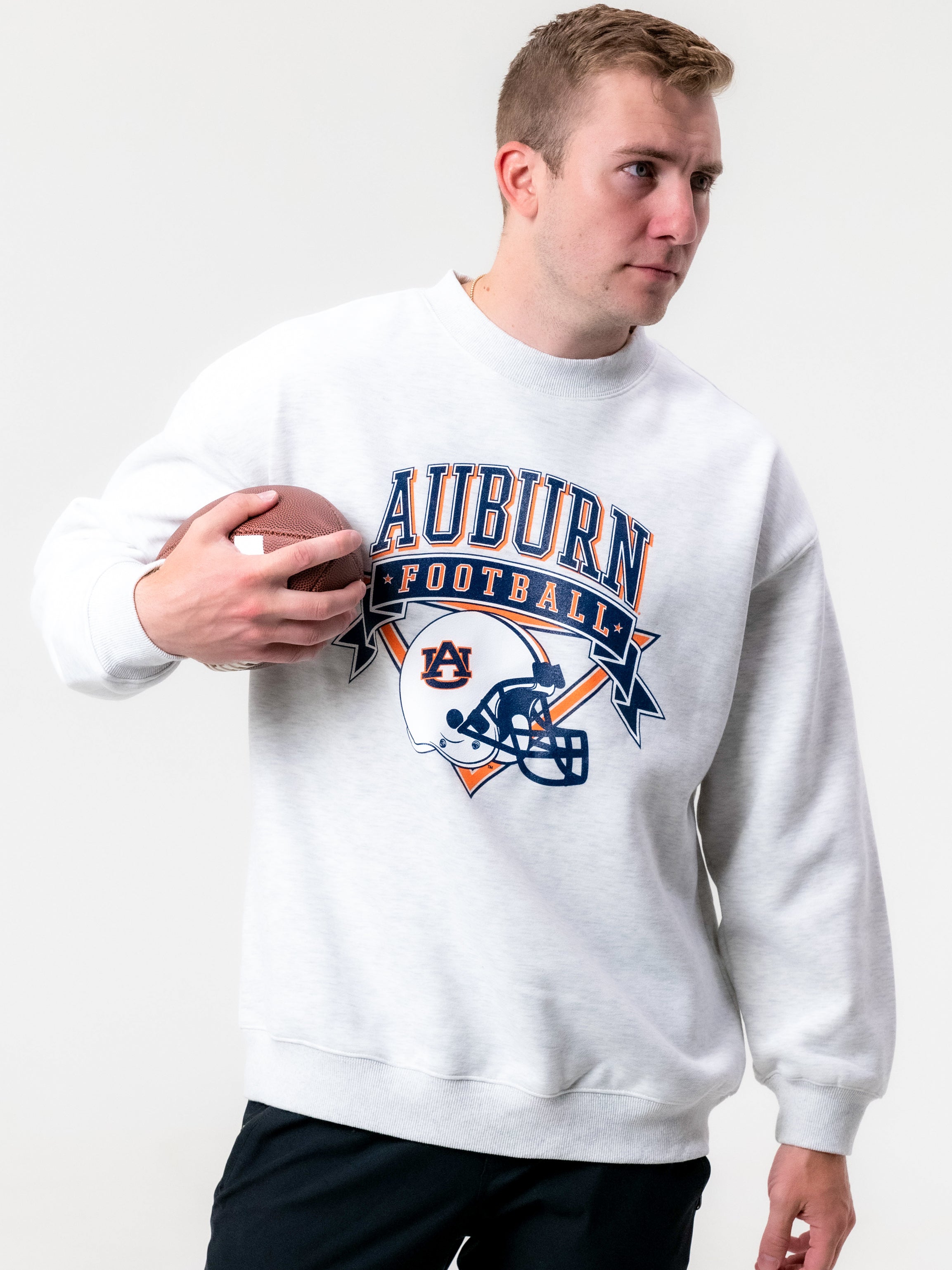 Auburn University - Vintage Football Crewneck Sweatshirt - Ash Grey –  Established and Company