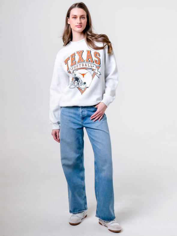 University of Texas - Vintage Football Crewneck Sweatshirt - Ash Grey