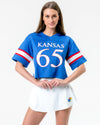 University of Kansas - Mesh Fashion Football Jersey - Royal Blue